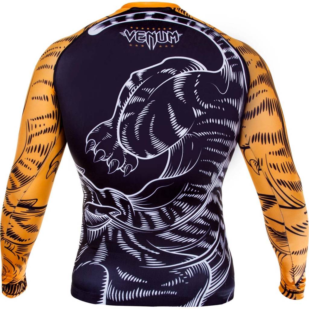 Rashguard Venum Tiger - Manches longues - Noir/Orange - T-shirts de compression