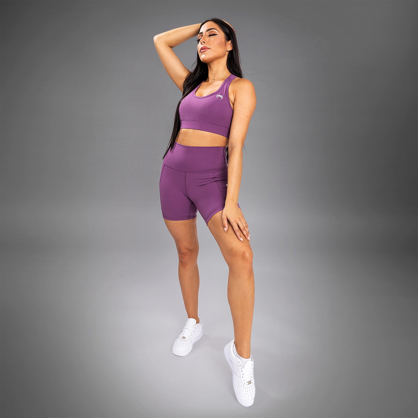 Brassière Venum Essential Medium Impact - Orchidée Sombre/Argent Brossé - product-type_Brassières de sport