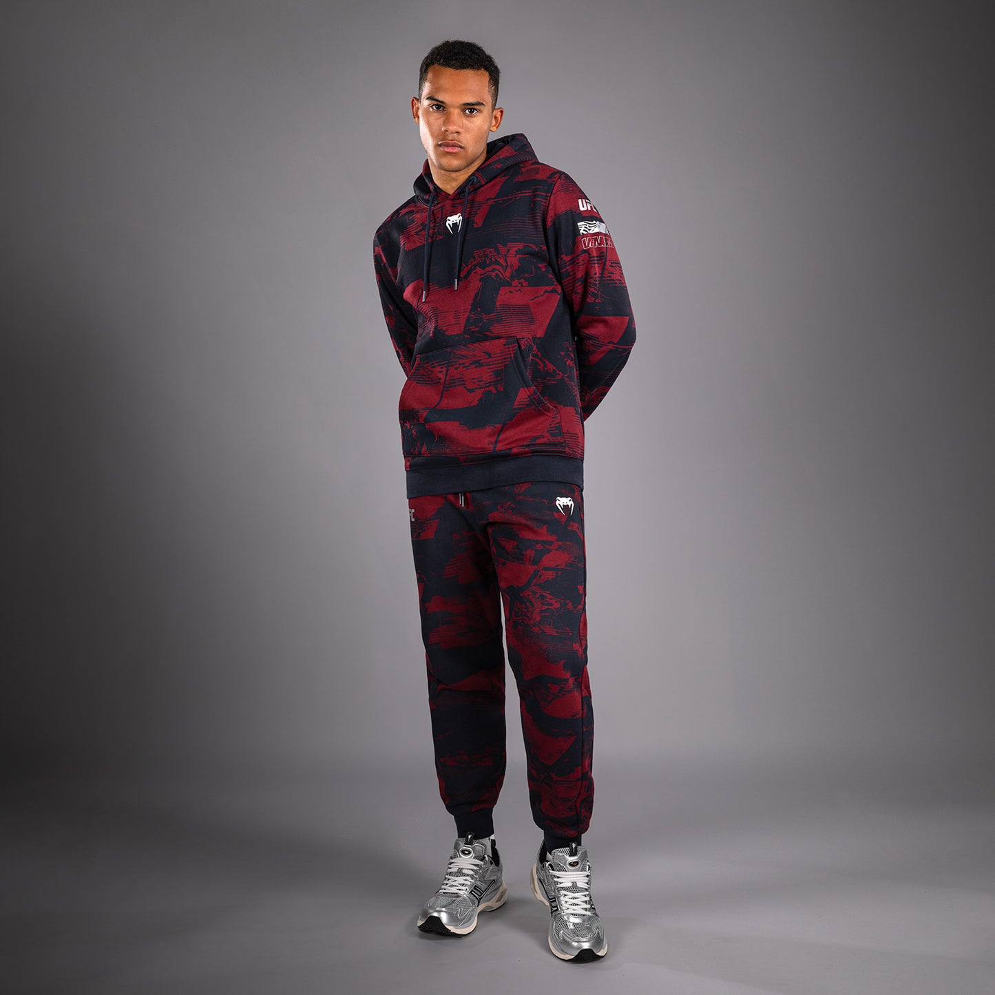 Sweat à capuche Homme UFC Zenith by Venum Authentic Fight Week - Bleu marine/Bordeaux/Argent - product-type_Sweatshirts