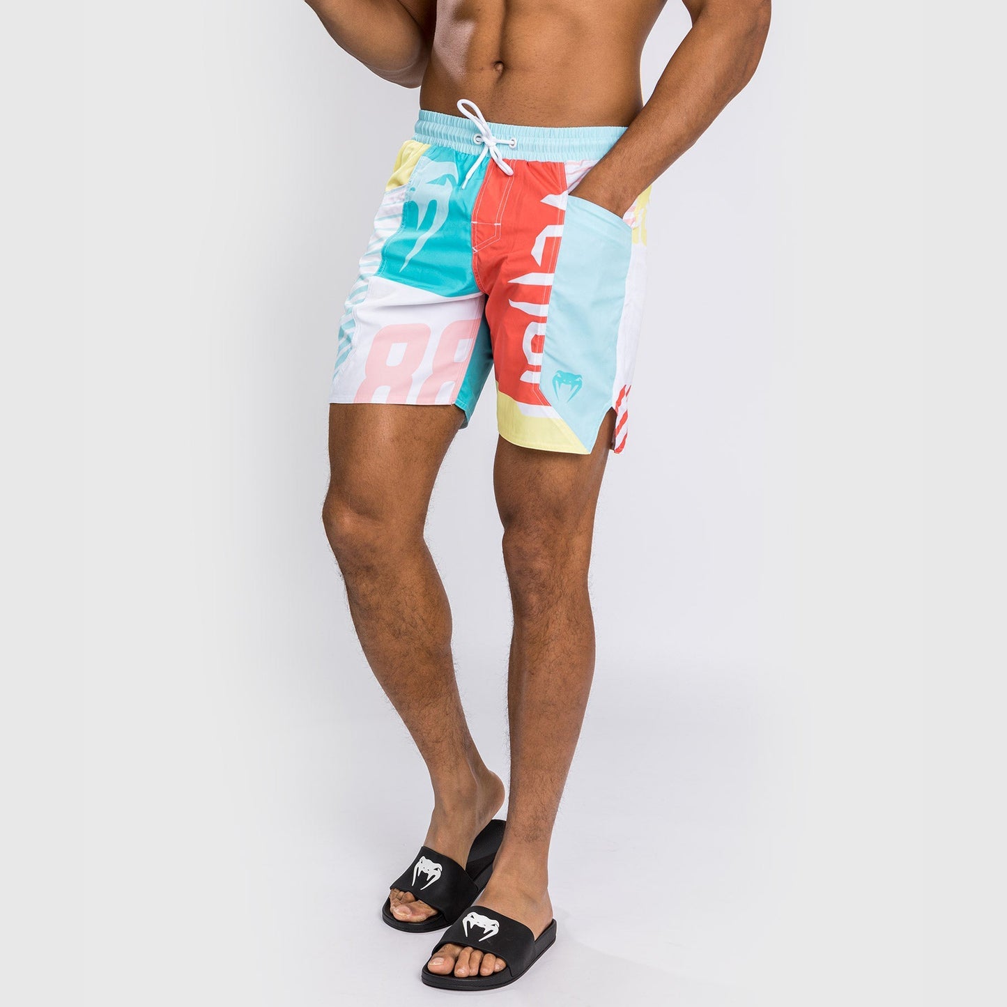 Short de bain Venum Summer 88 - Bleu Clair/Rouge Flamme - product-type_Shorts de bain