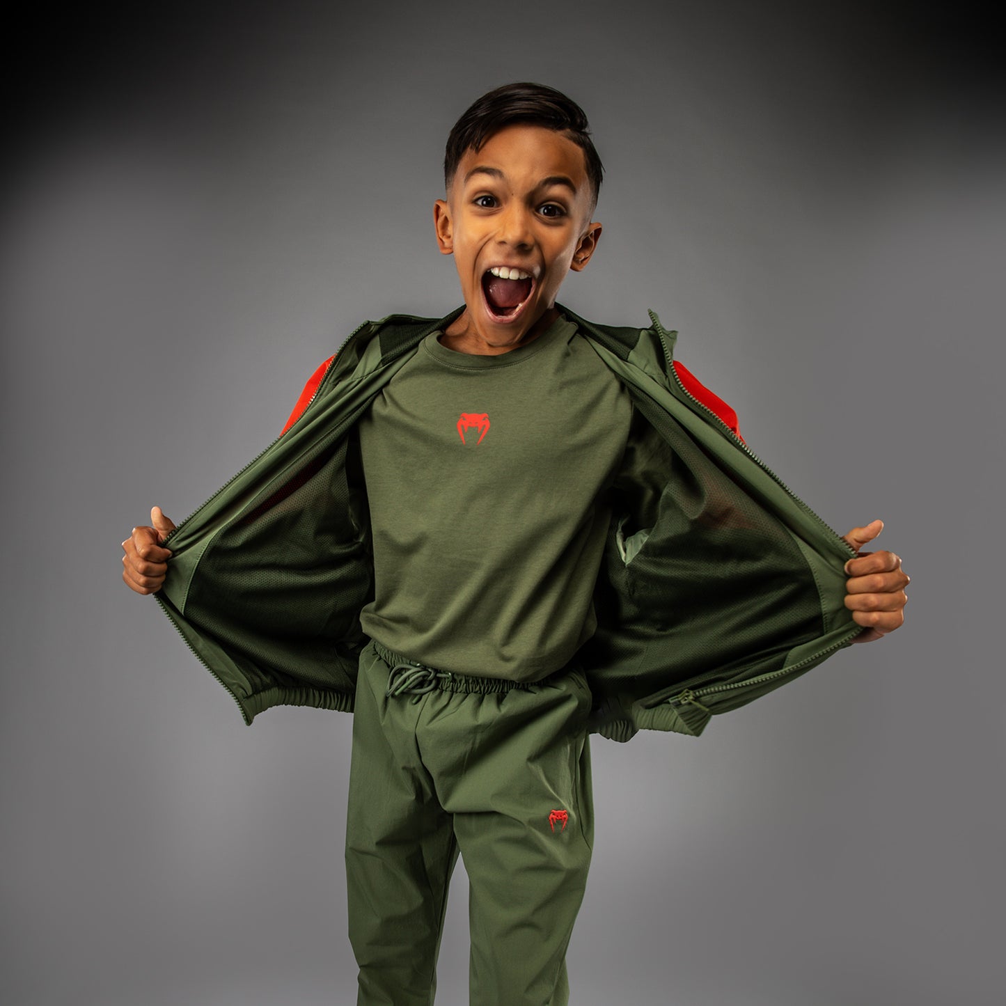 Veste de survêtement pour Enfants Venum Vectra - Vert Militaire/Orange - product-type_Vestes