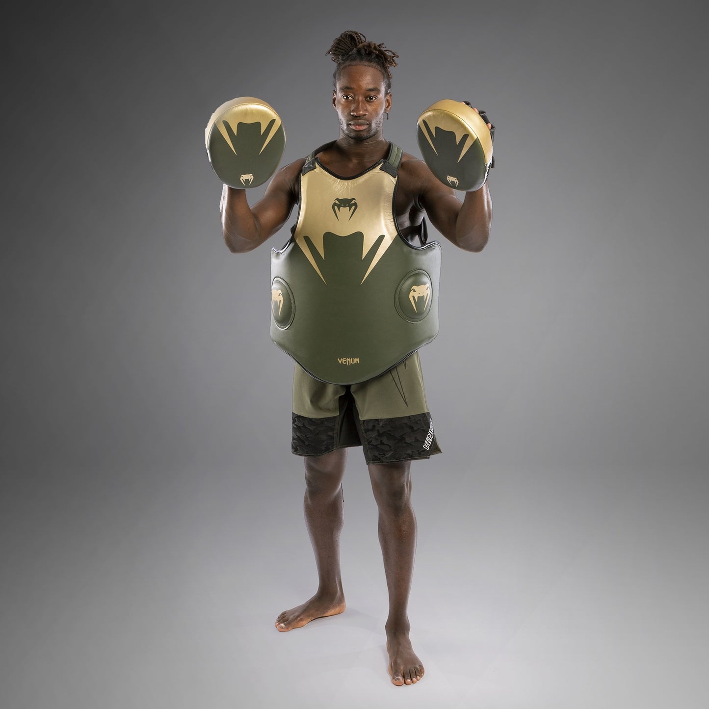 Plastron Venum Pro Boxing En Microfibre - Khaki/Or - product-type_Ceintures abdominales