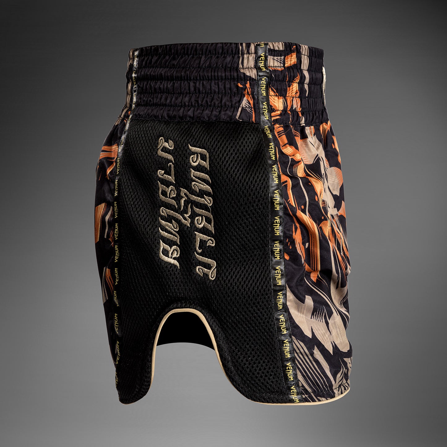 Short Muay Thai Venum Tiger pour Hommes - Noir/Orange Néon - product-type_Shorts de Muay Thai