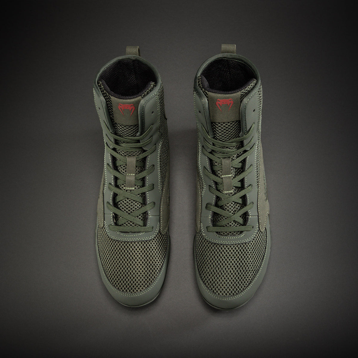 Chaussures de boxe Venum Contender - Kaki/Rouge