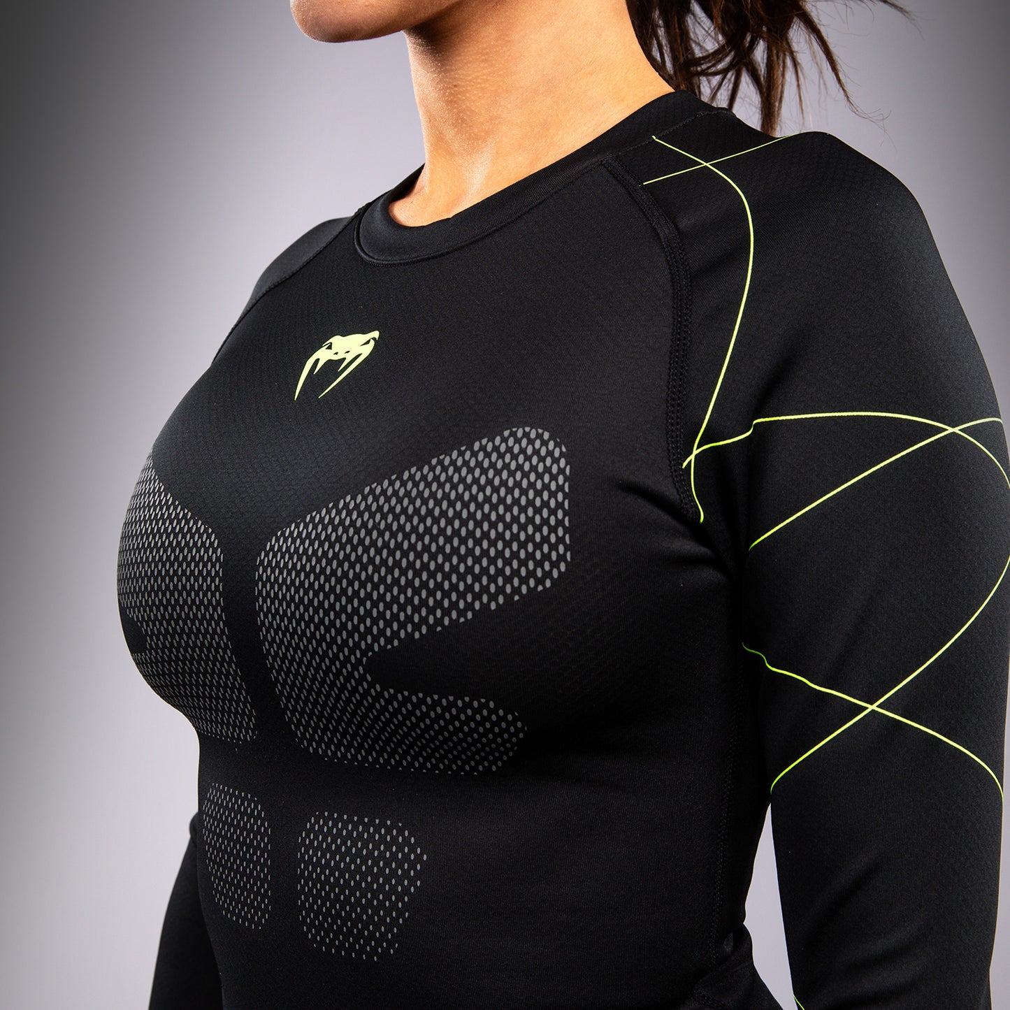 Rashguard Manches Longues Venum Training Camp 4.0 - Noir/Vert Fluo - product-type_T-Shirts de Compression
