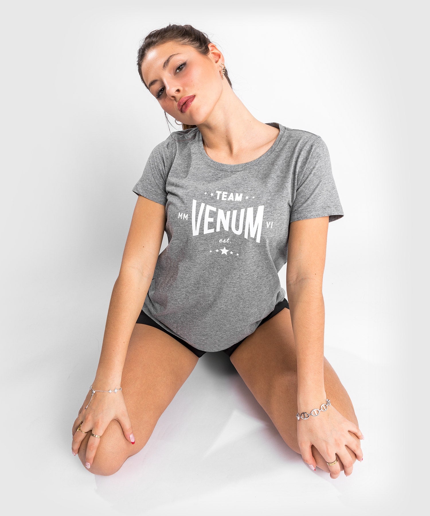 T-Shirt Venum Team 2.0 - Pour Femmes - Gris Chiné Clair