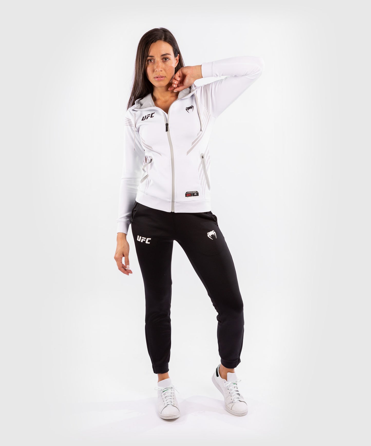 Sweatshirt à Capuche Femme Fighters UFC Venum Authentic Fight Night - Blanc - Sweatshirts
