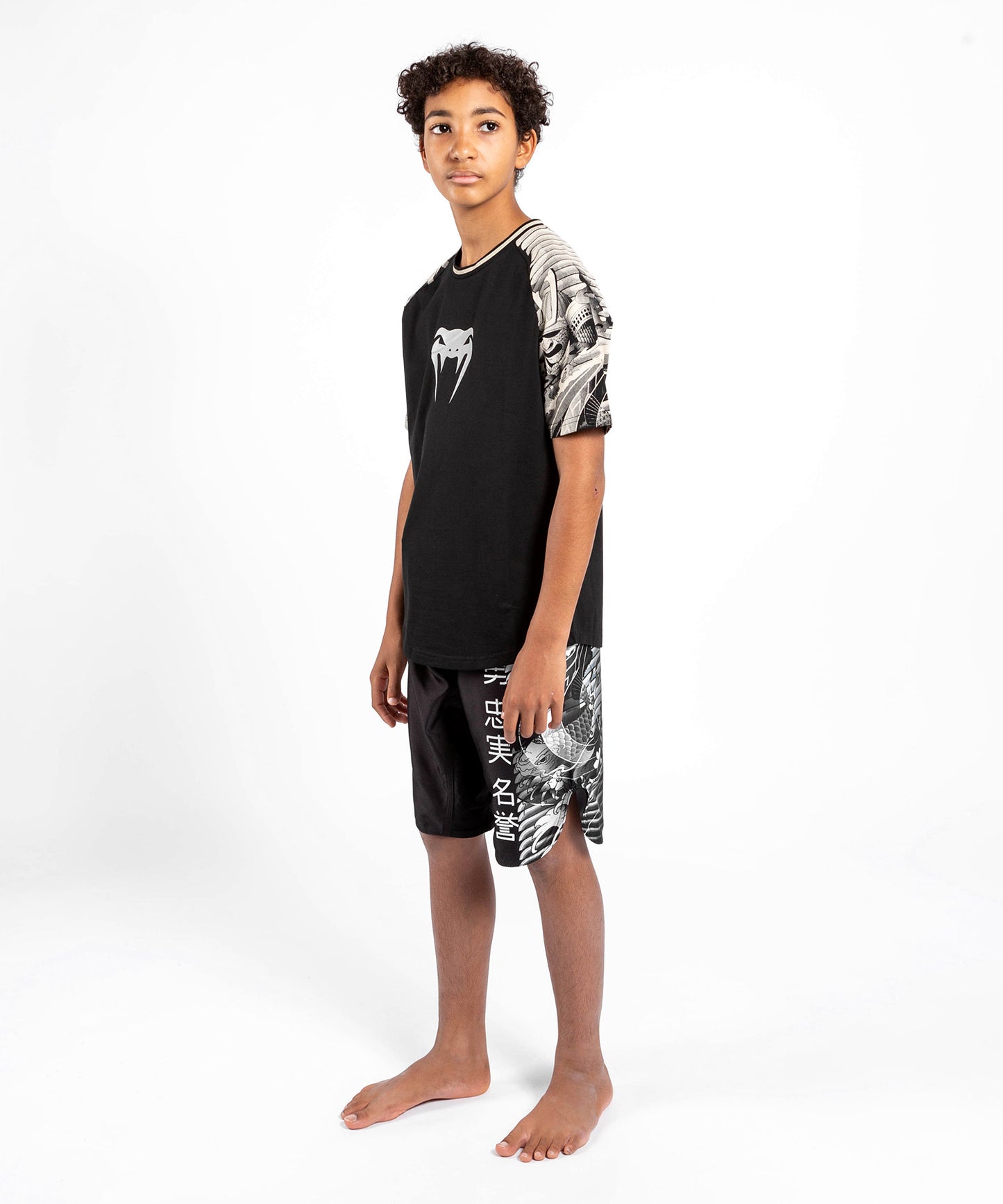 Fightshort Venum YKZ21 - Pour Enfant - Noir/Blanc - Shorts de MMA
