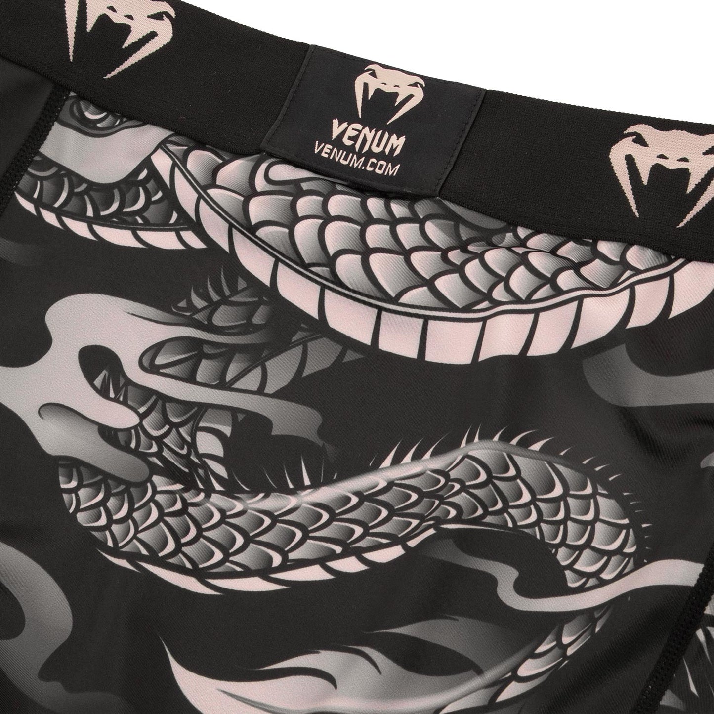 Pantalon de Compression Venum Dragon's Flight - Noir/Sable - Pantalons de compression