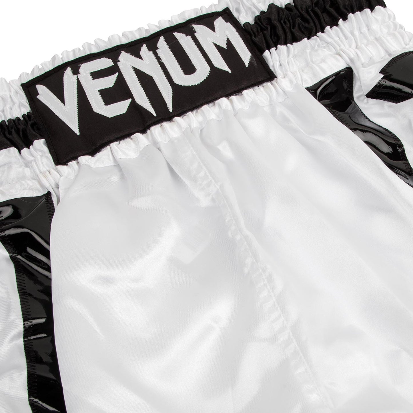 Short de Boxe Venum Elite - Blanc/Noir - Shorts de boxe anglaise