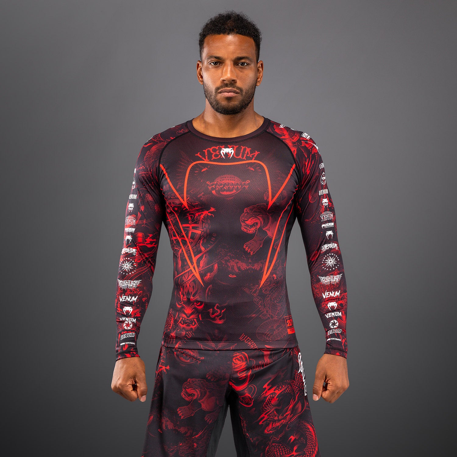 Rashguard à Manches Longues Venum 20th Anniversary - Noir/Rouge - product-type_T-Shirts de Compression