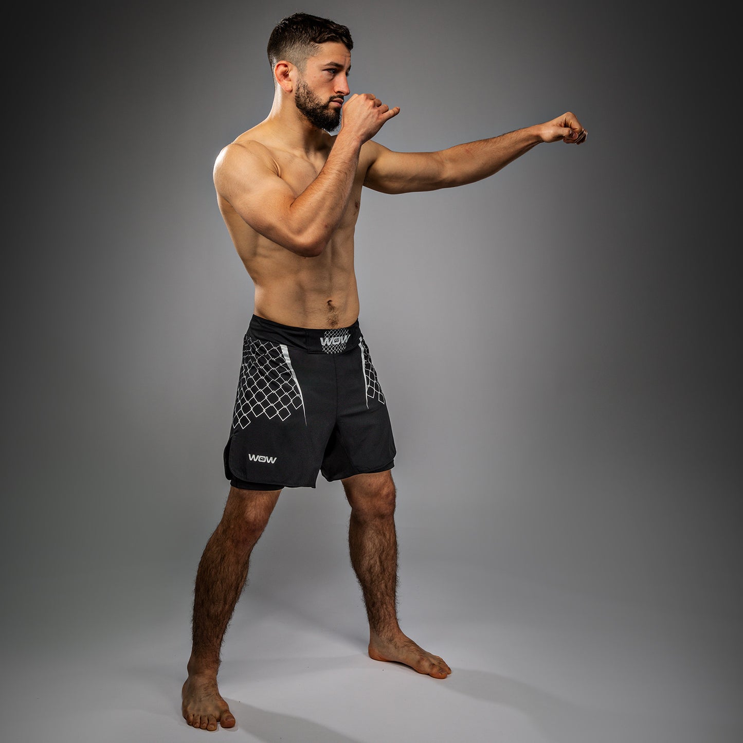 Short de Combat pour Hommes Venum x WOW FC - Noir/ Gris - product-type_Shorts de MMA