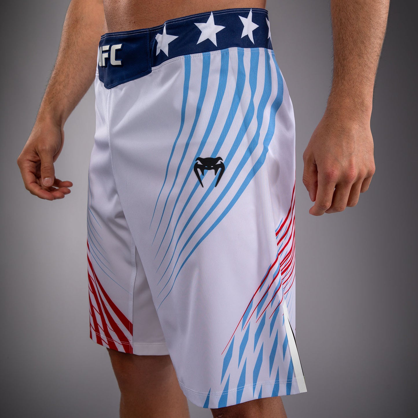 UFC Freedom 250 by Venum Authentic Fight Night Short de combat Personnalisé coupe longue pour homme - Blanc - product-type_Shorts de MMA