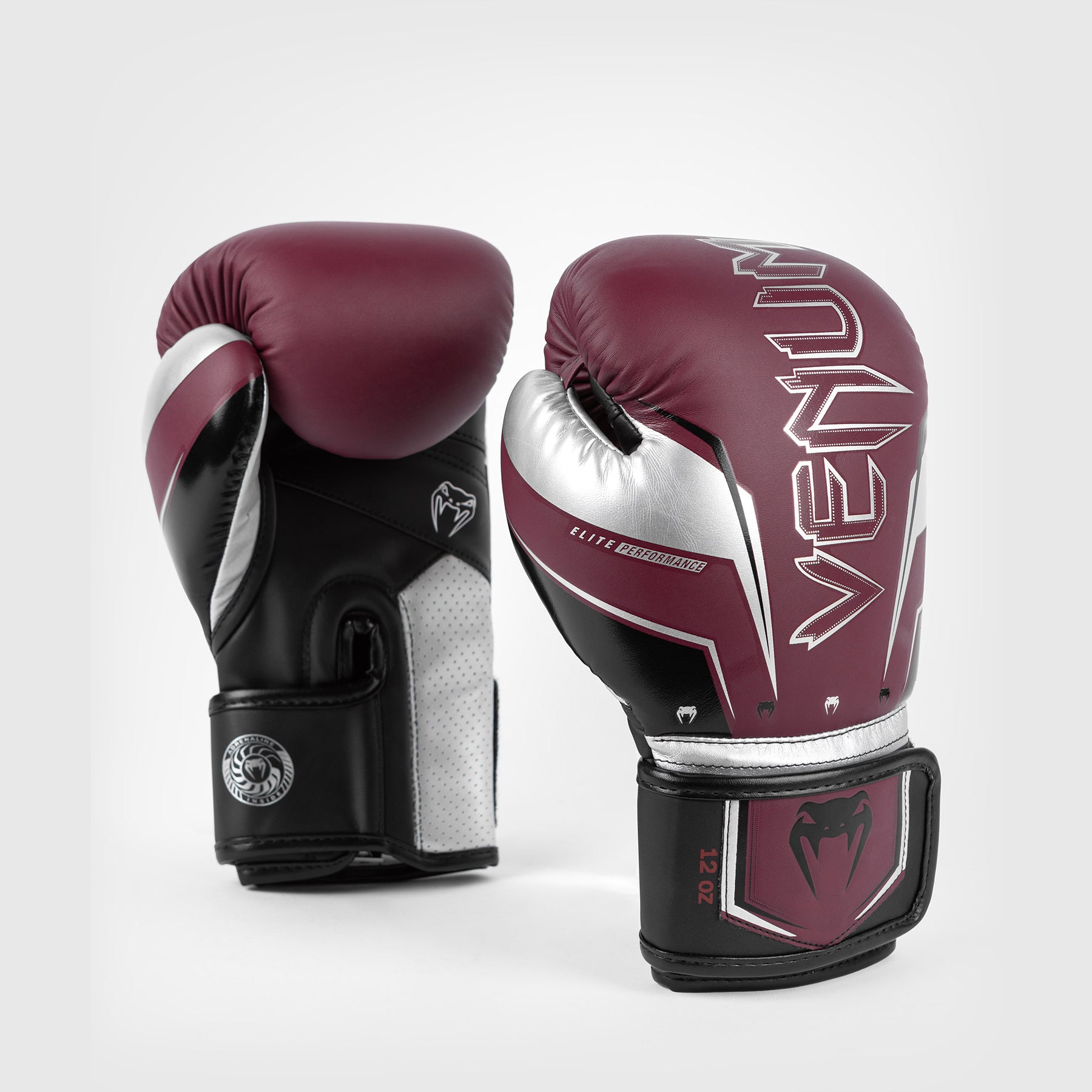 Gants de Boxe Venum Elite Evo - Rouge Bordeaux/Argent - product-type_Gants de boxe