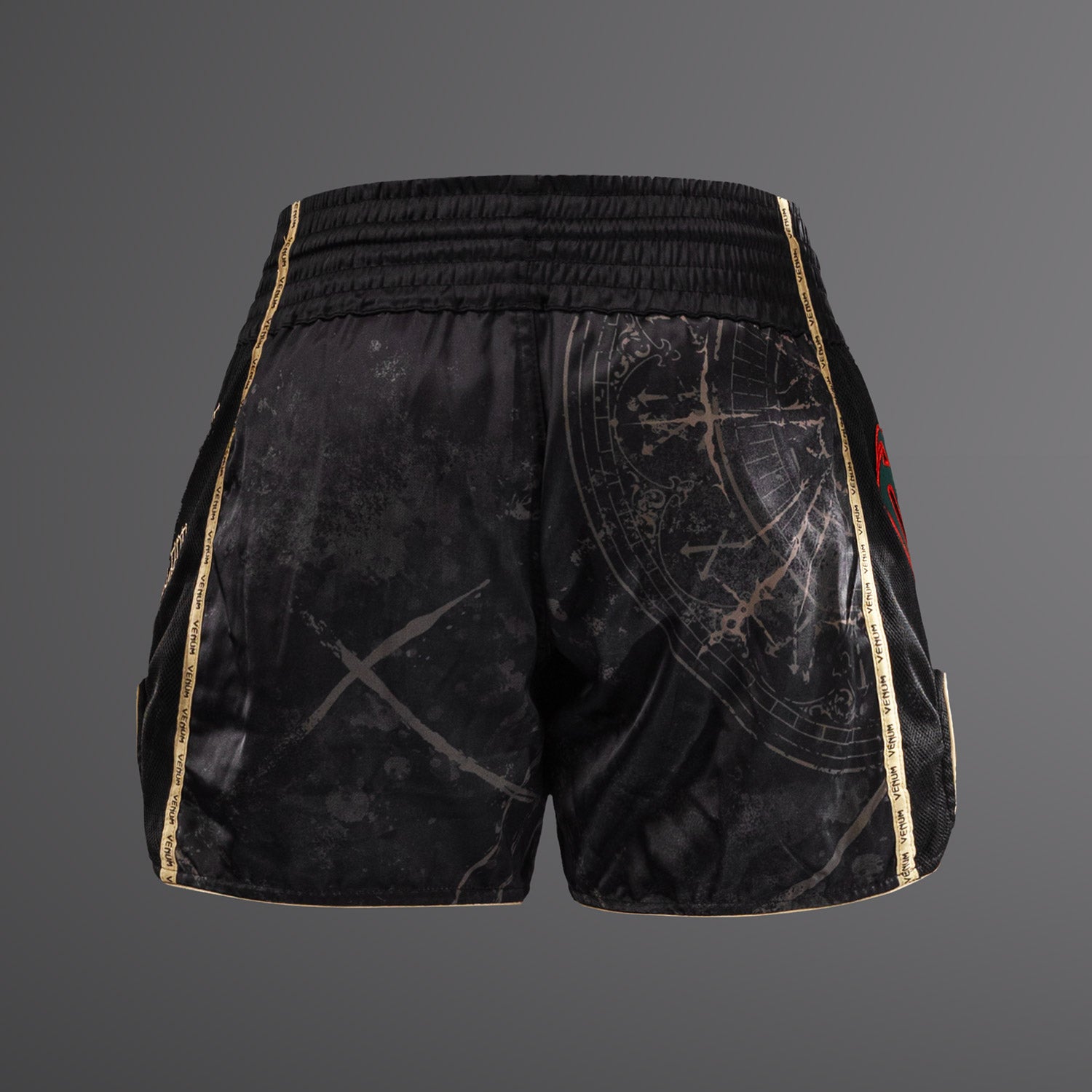 Short de Muay Thai pour Hommes Venum Santa Muerte 5.0 - Noir Profond/Or - product-type_Shorts de Muay Thai