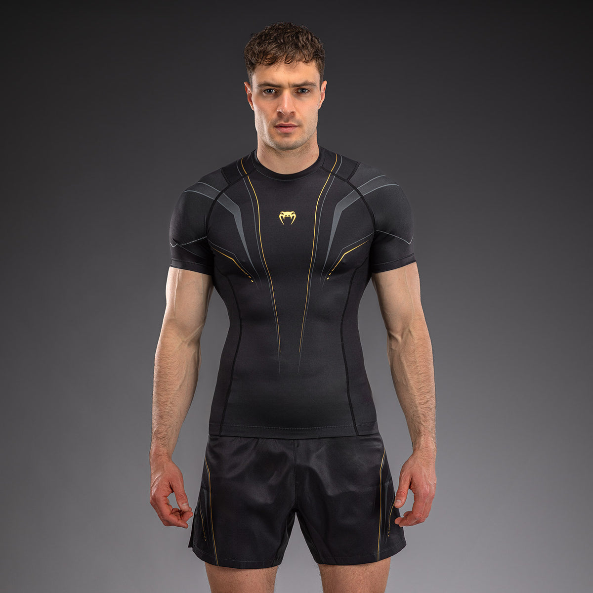 Rashguard à Manches Courtes Venum Streamline – Noir/Or - product-type_T-Shirts de Compression