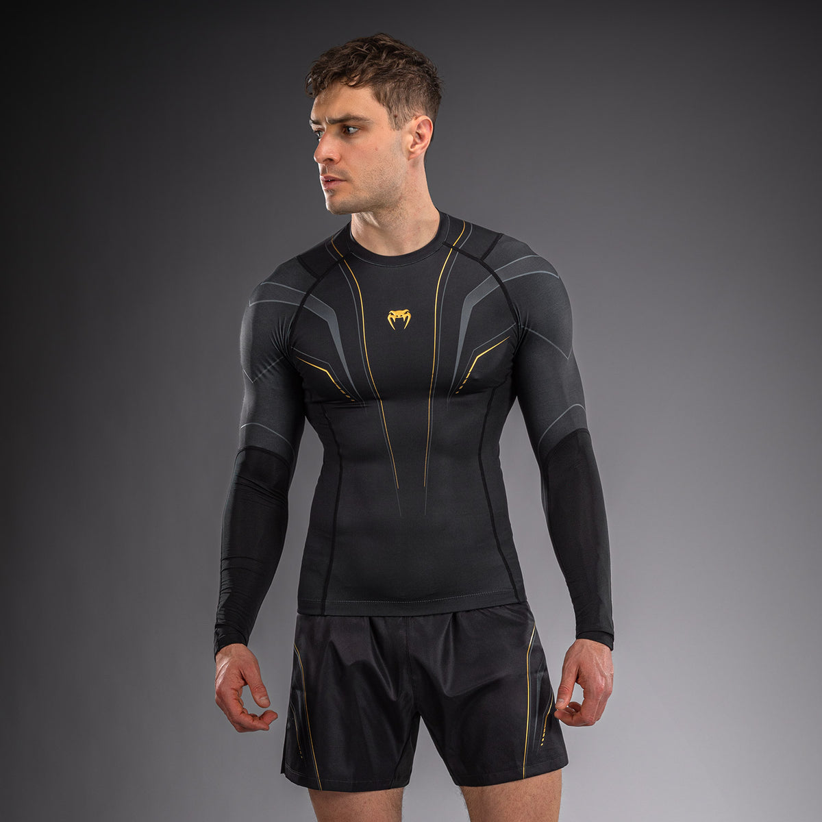 Rashguard à Manches Longues Venum Streamline – Noir/Or - product-type_T-Shirts de Compression