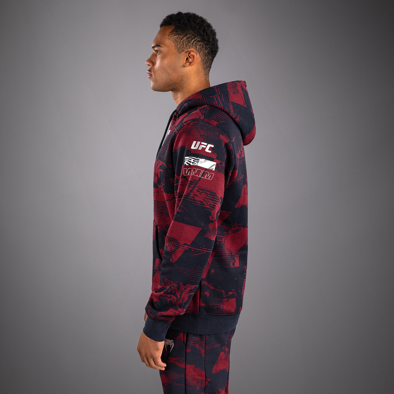 Sweat à capuche Homme UFC Zenith by Venum Authentic Fight Week - Bleu marine/Bordeaux/Argent - product-type_Sweatshirts