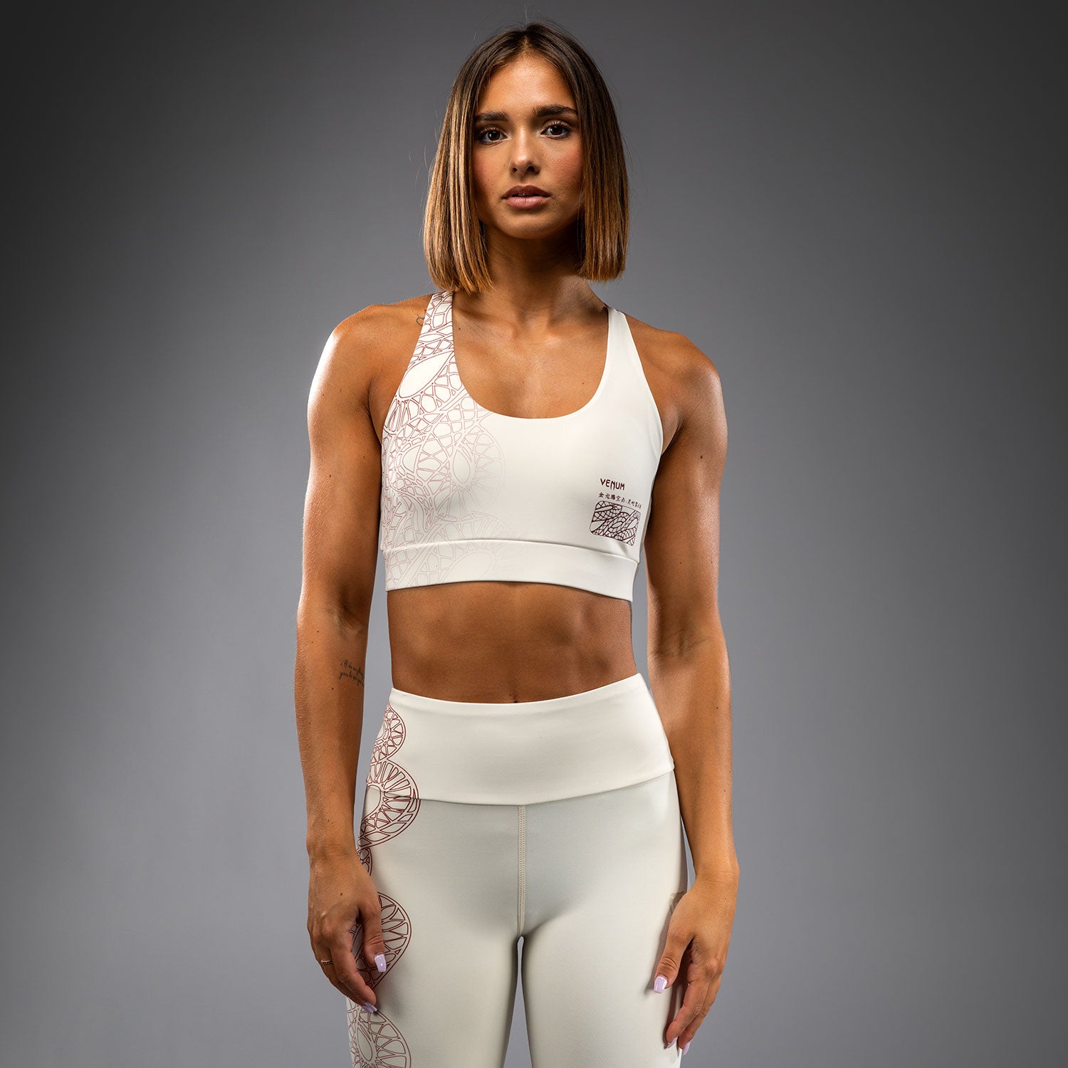 Brassière de Sport Venum Serpenti – Ivoire/Bordeaux - product-type_Brassières de sport