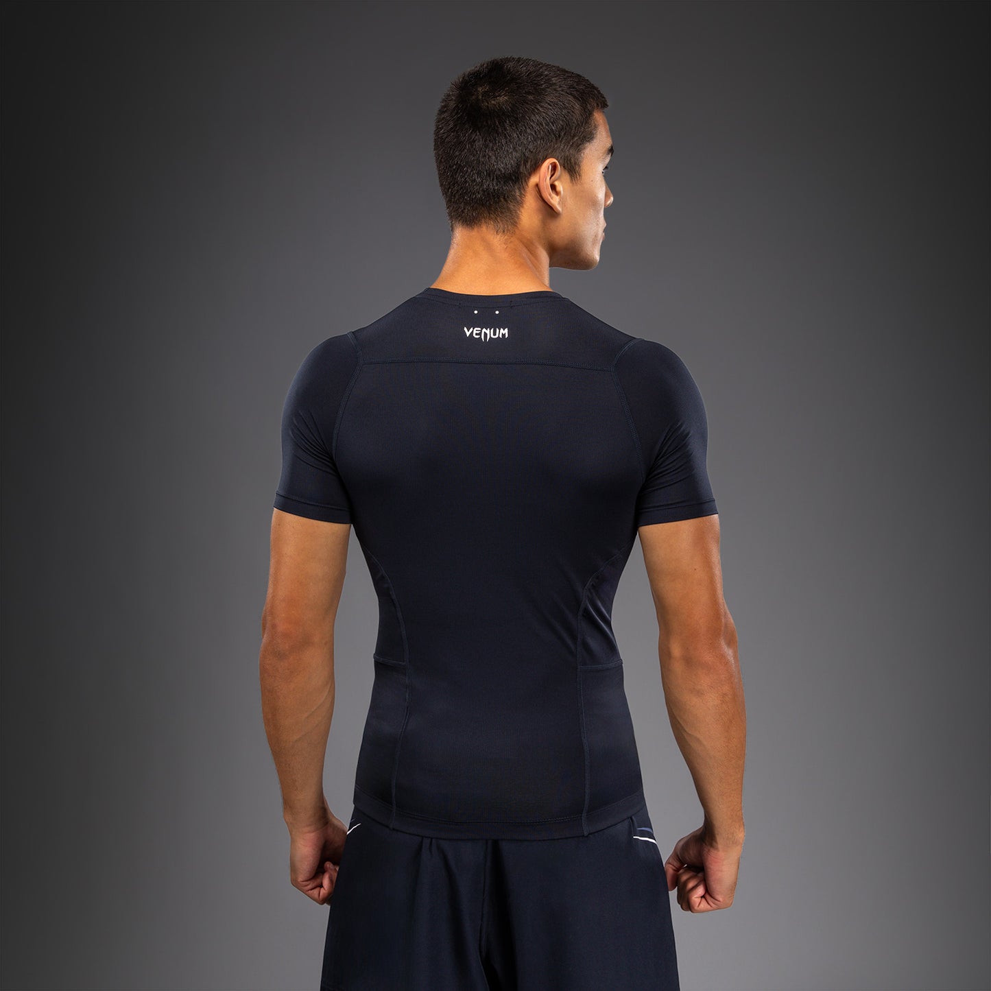 Rashguard à Manches Courtes Venum G-Core - Bleu Marine/Blanc