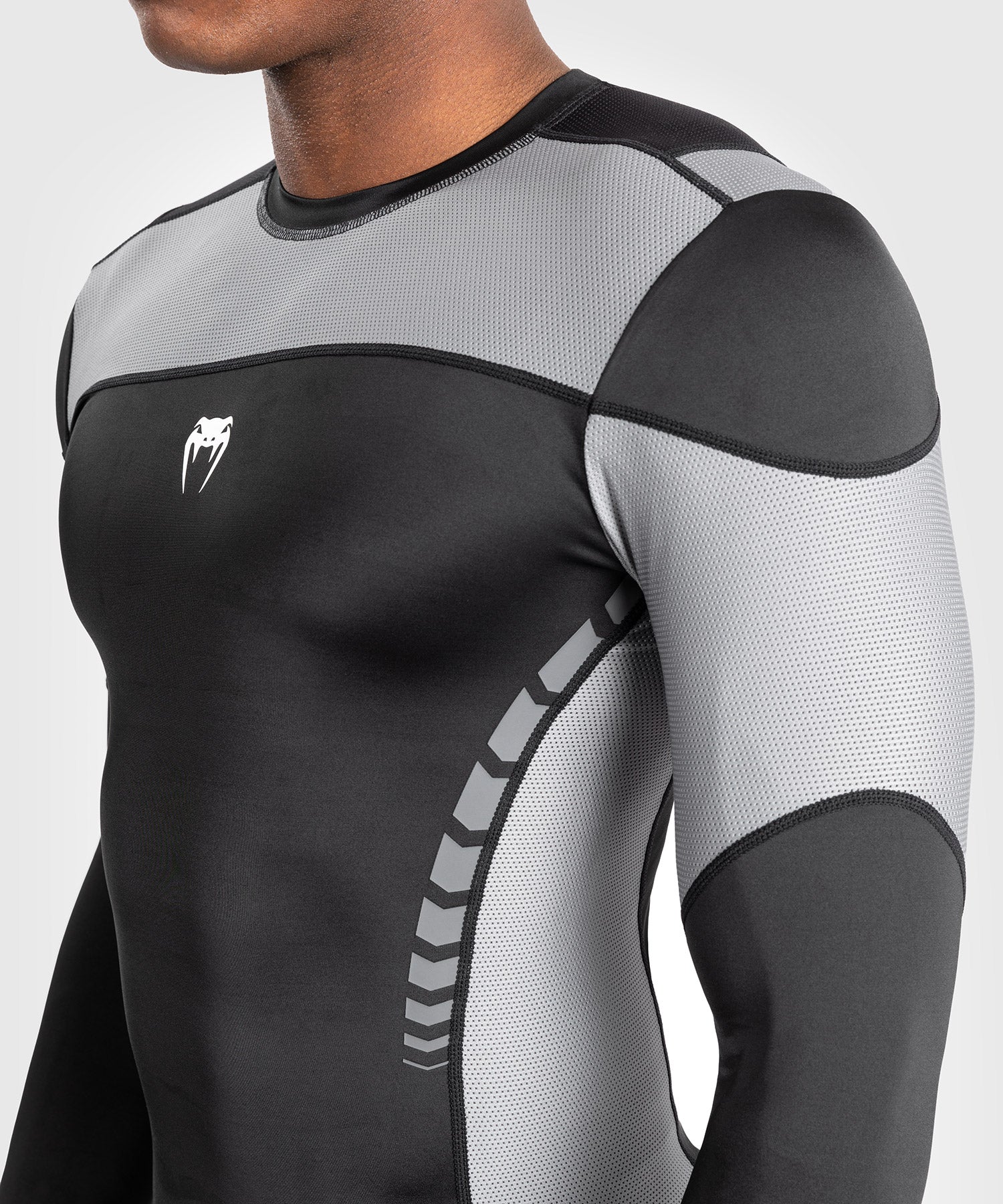 Rashguard À Manches Longues pour Hommes Venum Tempest - Noir/Gris - product-type_T-Shirts de Compression