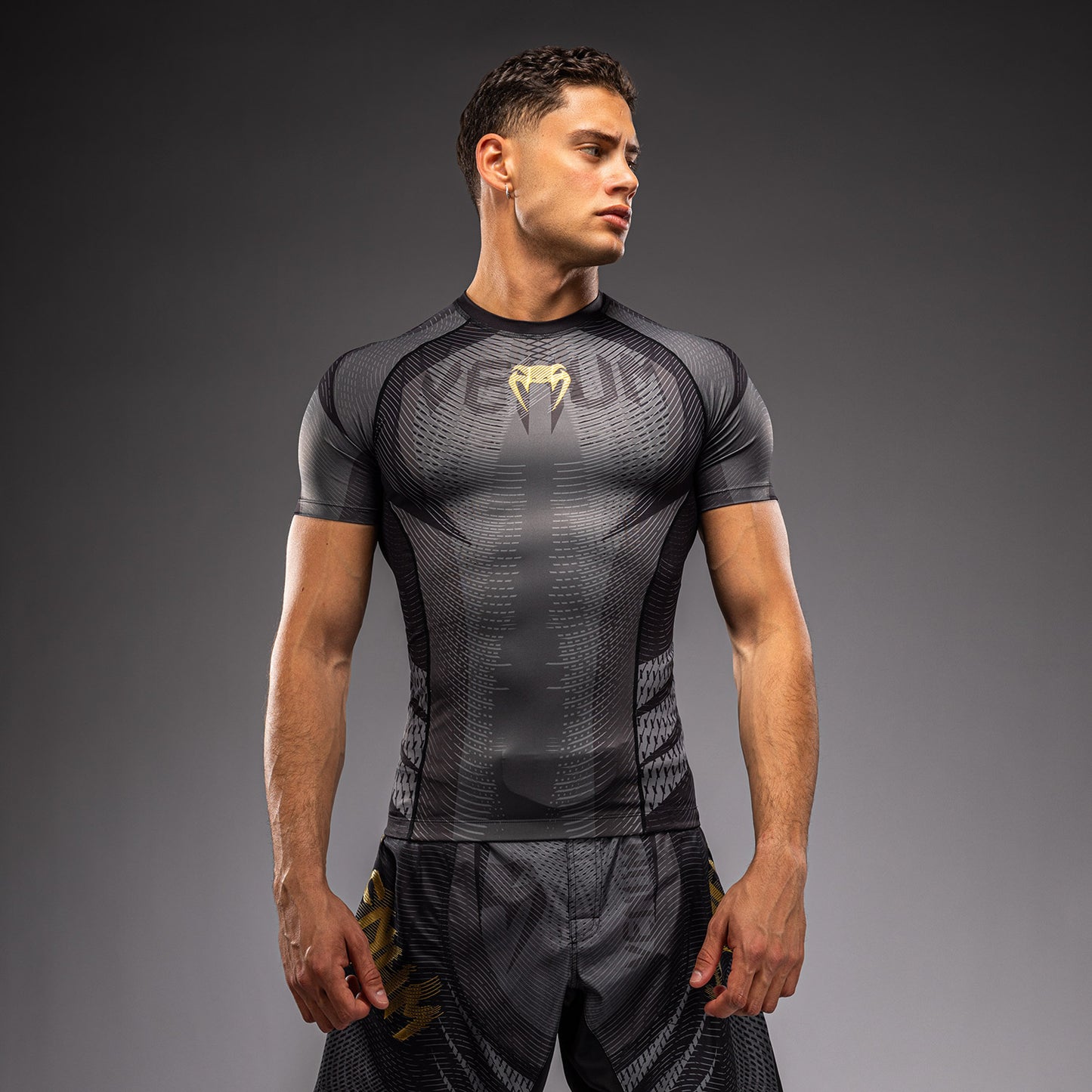 Rashguard à Manches Courtes Venum Galactic 3.0 - Noir/Or
