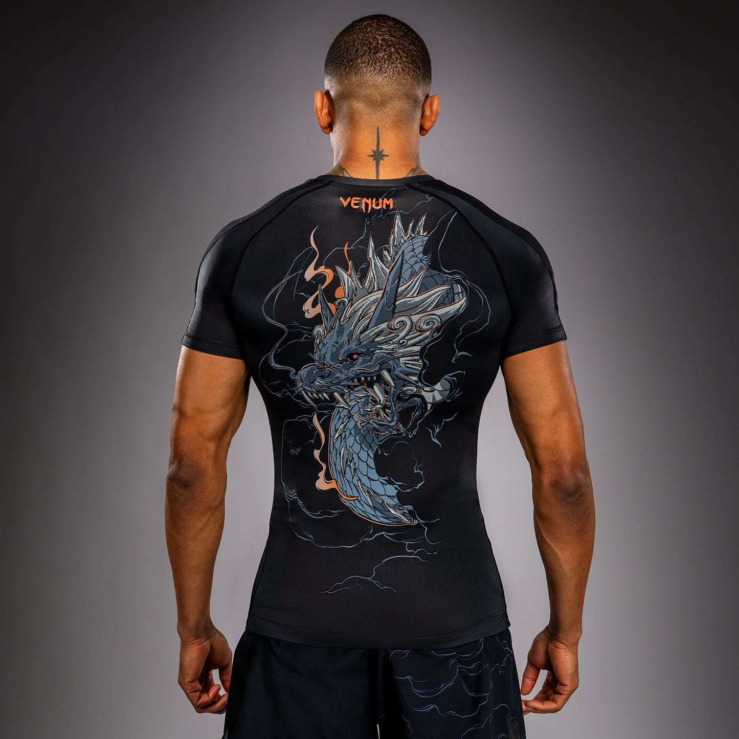 Rashguard à Manches Courtes Venum Thunder Dragon – Noir/Gris/Cuivre - product-type_T-Shirts de Compression