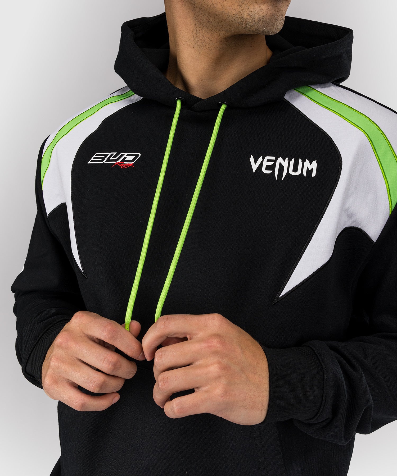 Sweat à capuche pour Hommes Venum x Bud Racing - Noir/Blanc/Citron Vert - product-type_Sweatshirts