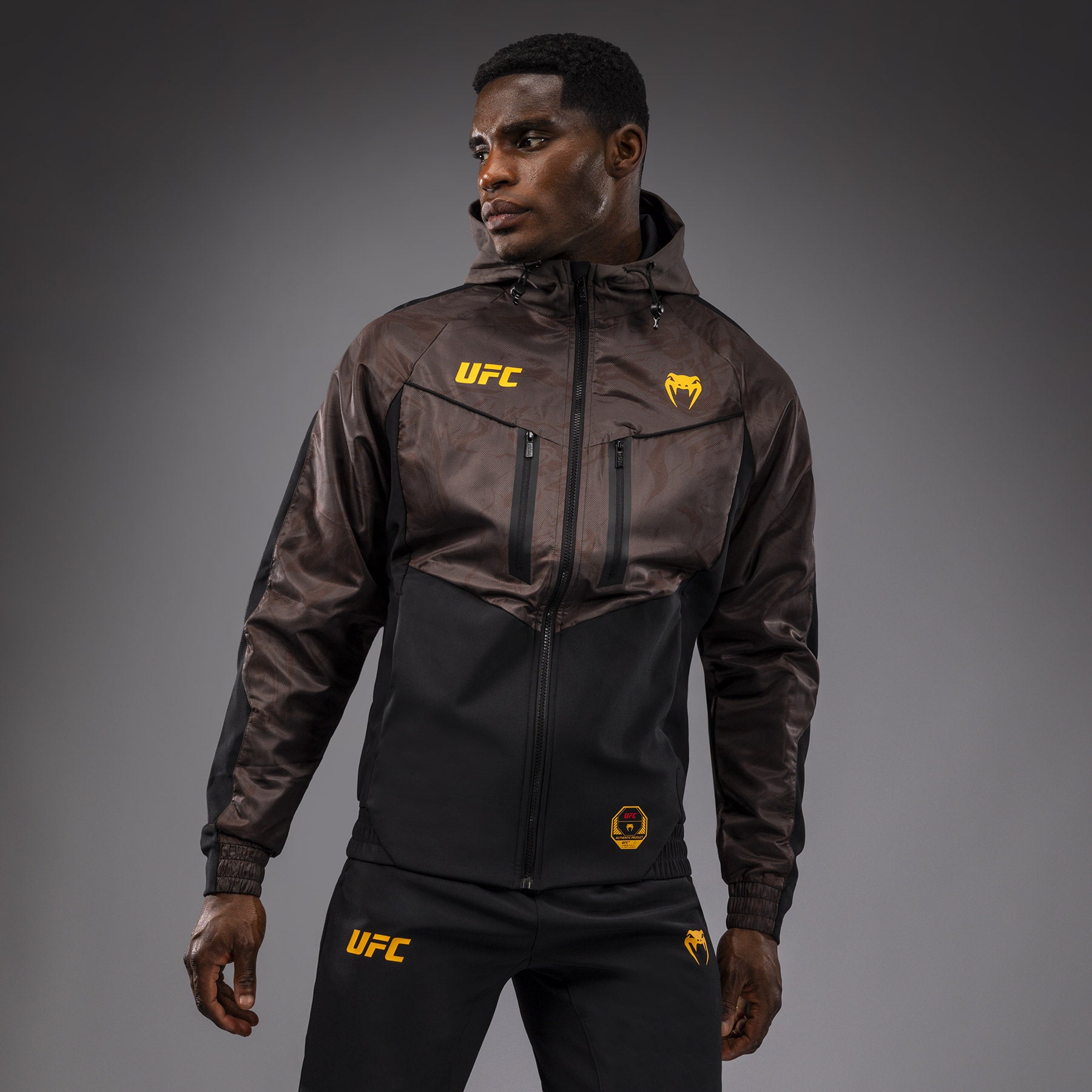 Veste à Capuche Zippé pour Hommes UFC Fusion by Venum Fight Week - Marron Terrestre - product-type_Vestes