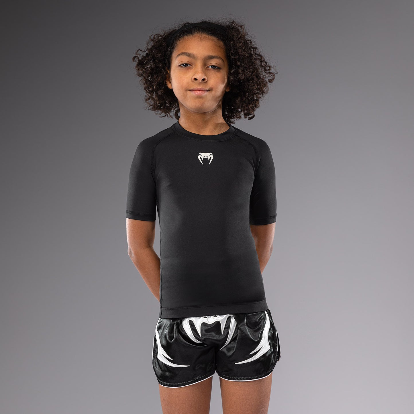 Rashguards Manches Courtes pour Enfants Venum Contender - Noir - product-type_T-Shirts de Compression