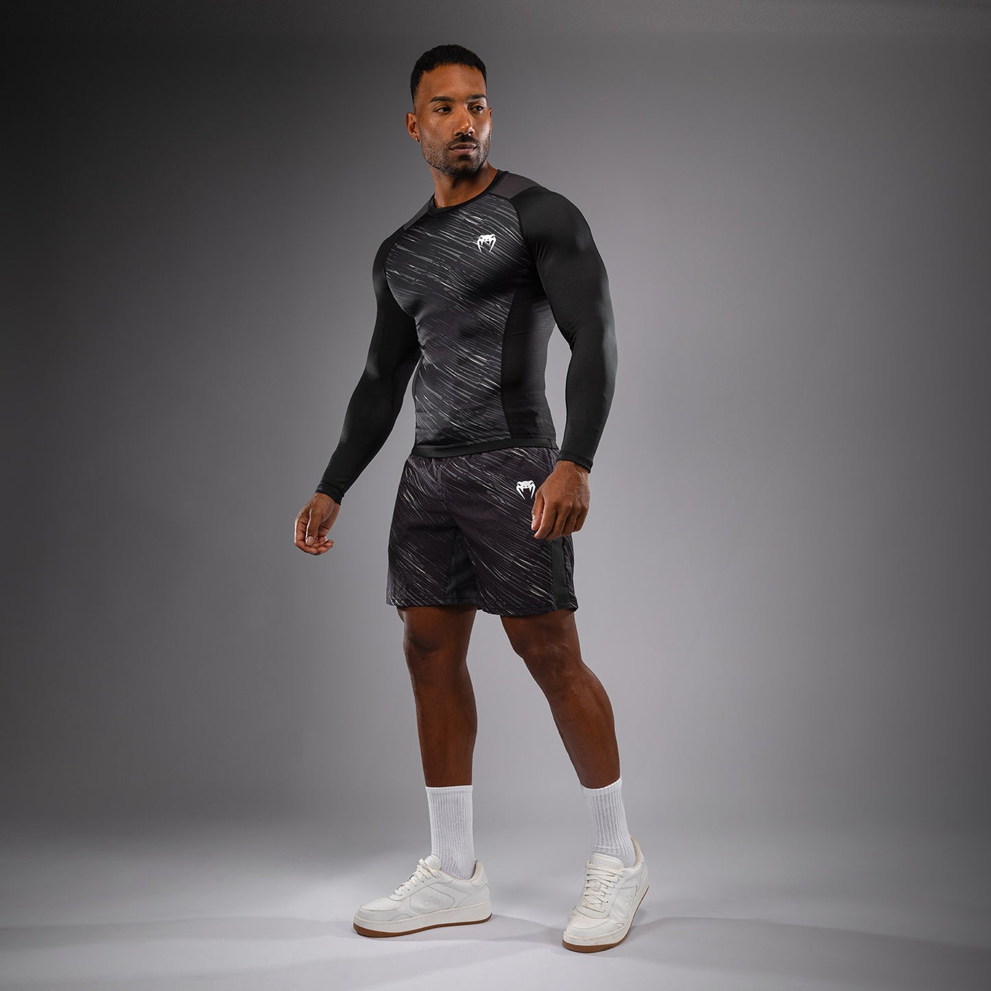 Rashguard Manches Longues Venum Rapid - Noir/Gris Orage - product-type_T-Shirts de Compression