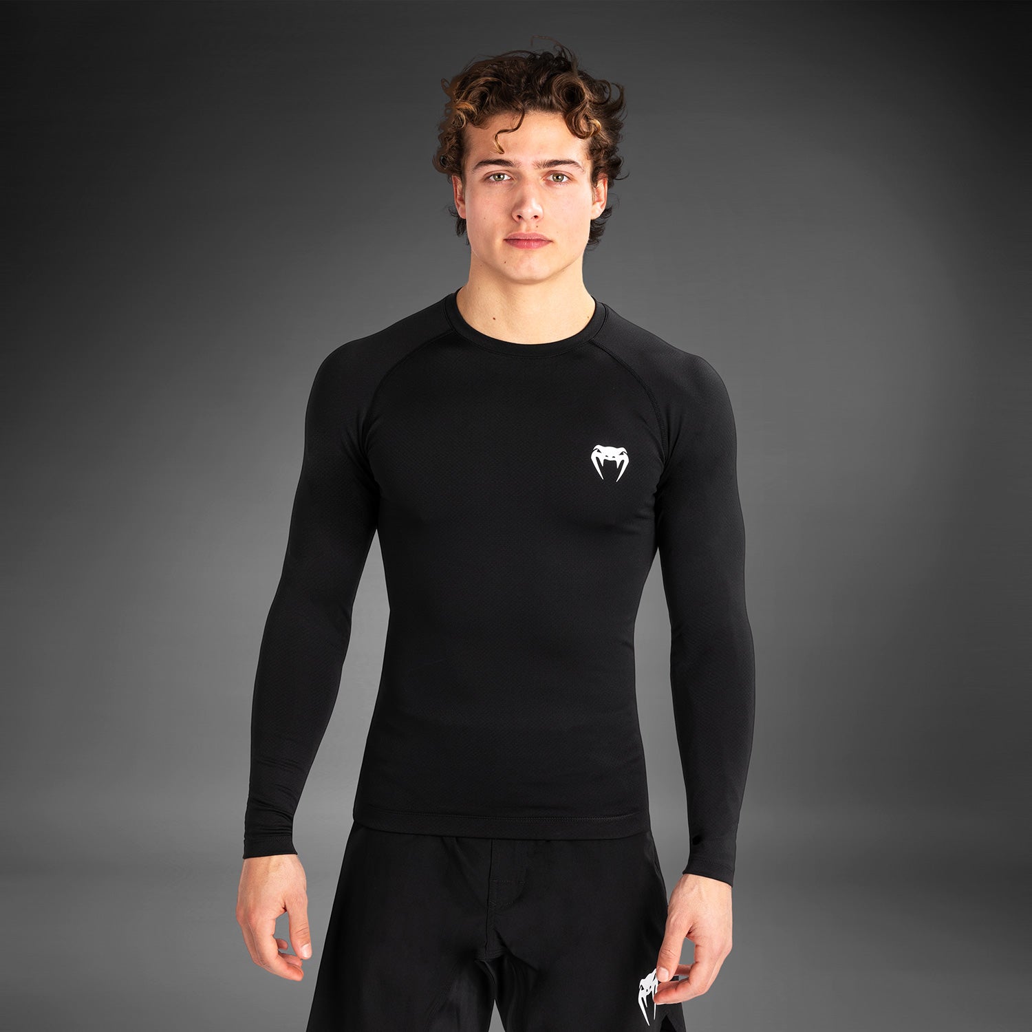 Rashguard à manches longues pour hommes Venum Contender - Noir/Blanc - product-type_T-Shirts de Compression