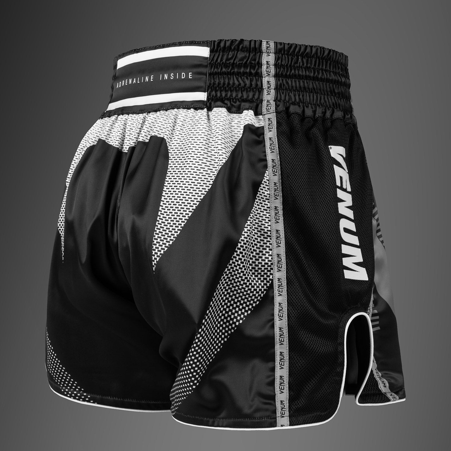 Short de Muay Thai Venum Adrenaline – Noir/Gris Argenté - product-type_Shorts de Muay Thai