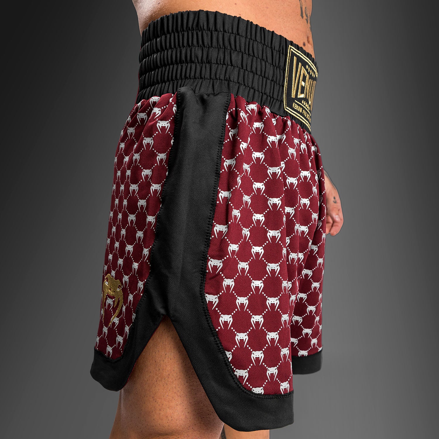Short de Boxe Venum Monogram - Noir/Bordeaux - product-type_Shorts de boxe