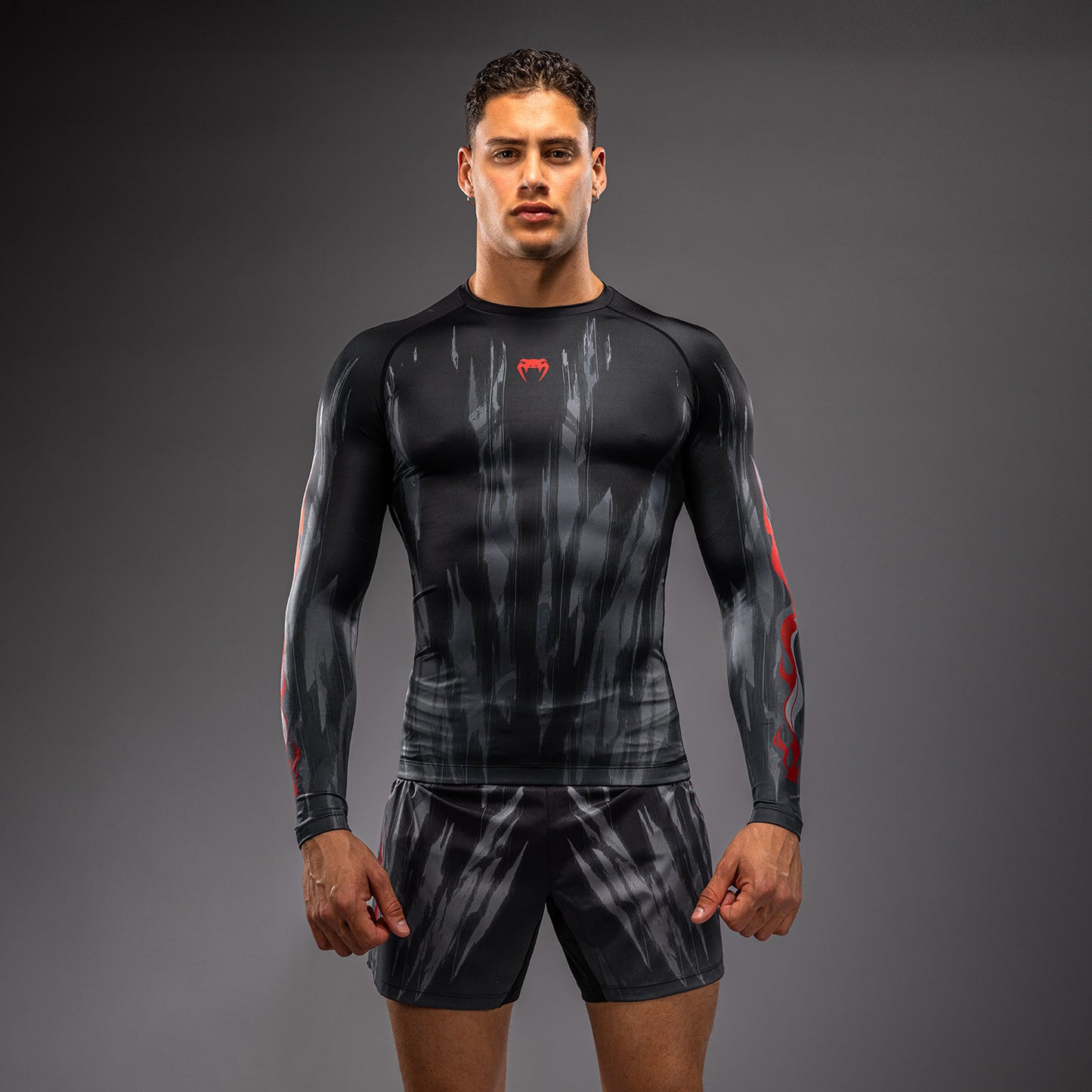 Rashguard à Manches Longues Venum Demon - Noir/Gris
