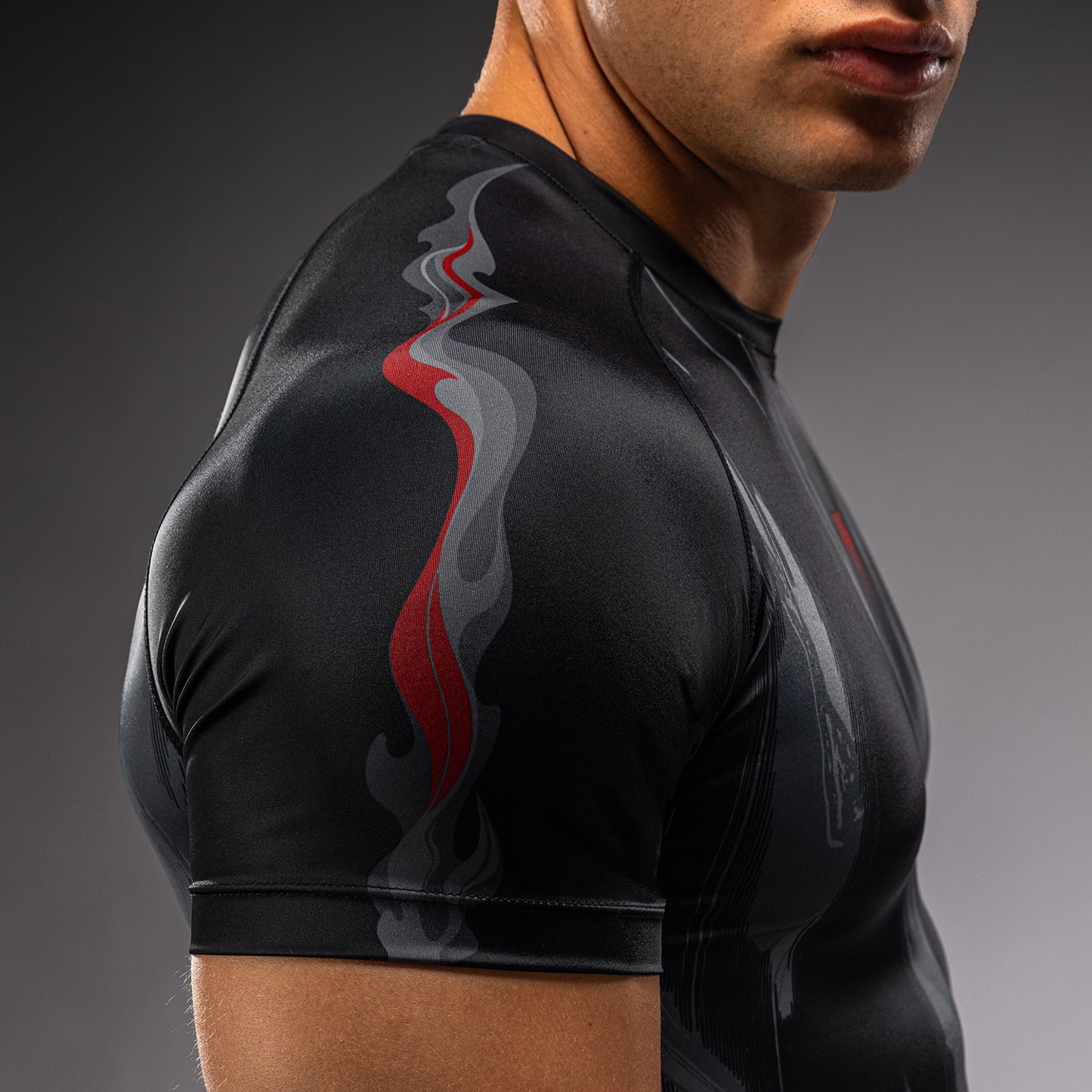 Rashguard à Manches Courtes Venum Demon - Noir/Gris