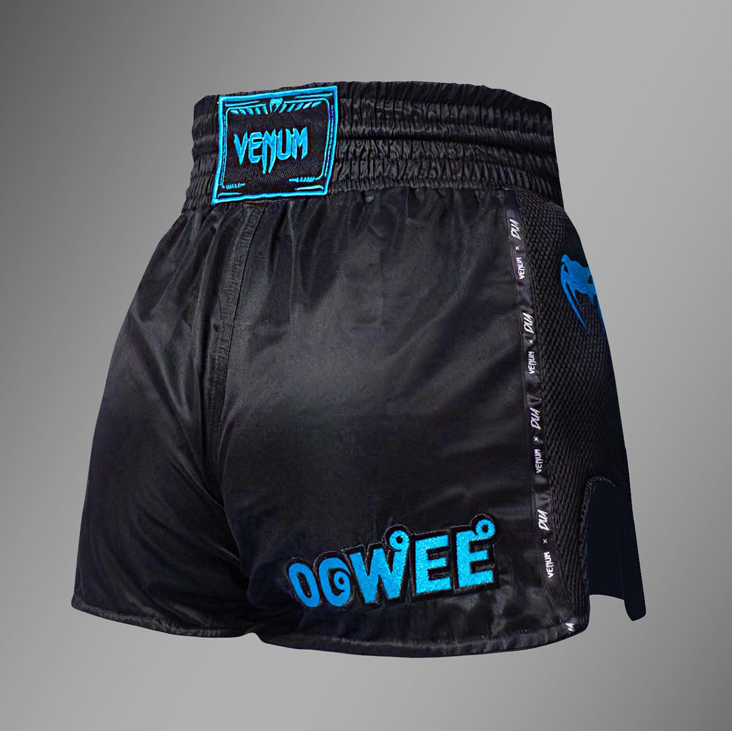 Short de Muay Thai Venum x Dua - Noir/Bleu électrique