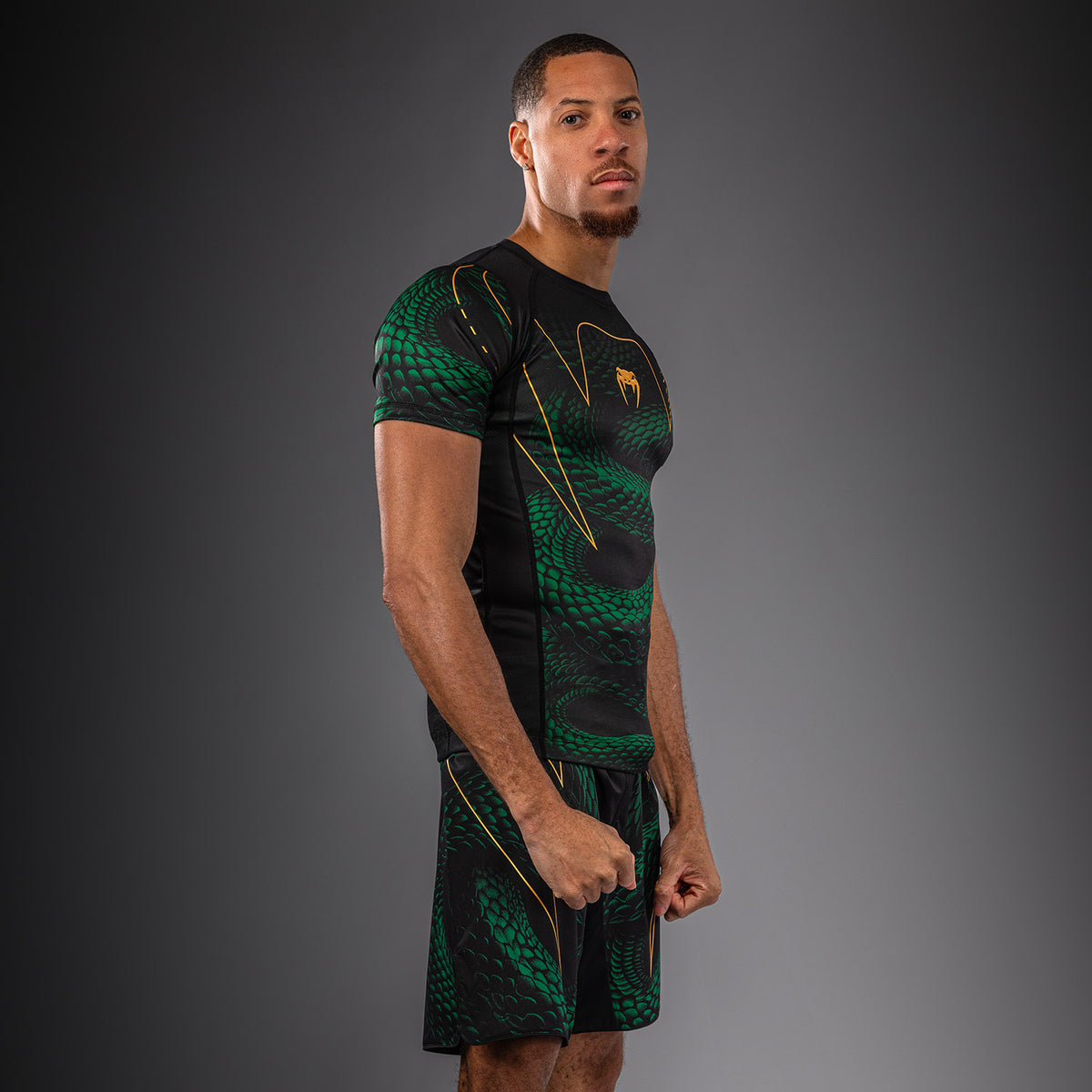 Rashguard à Manches Courtes Venum Matupa - Noir/Vert/Or - product-type_T-Shirts de Compression