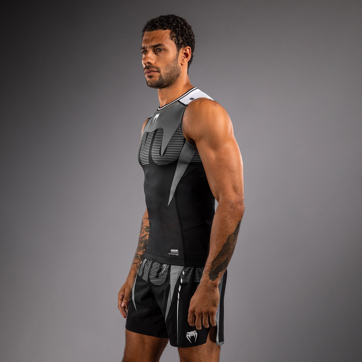 Rashguard Sans Manches Venum Adrenaline – Noir/Gris Argenté - product-type_T-Shirts de Compression