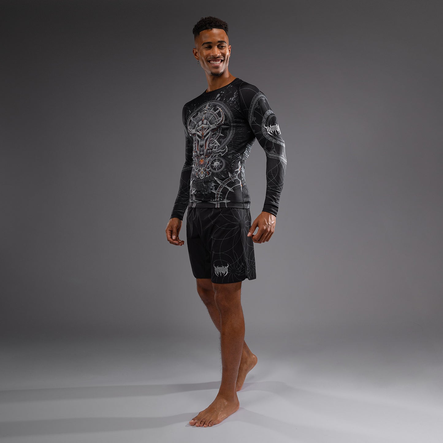 Rashguard à Manches Longues pour Hommes Venum Gladiator 5.0 - Noir/Argent - product-type_T-Shirts de Compression