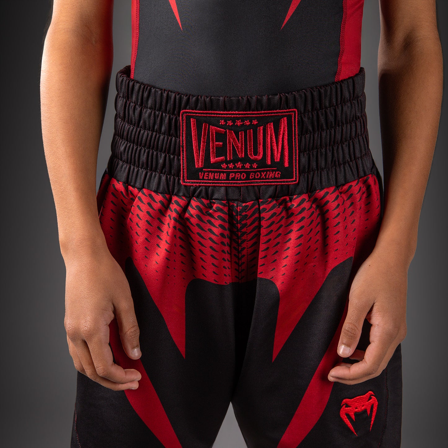 Short de Boxe Pour Enfant Venum Attack - Noir/Rouge