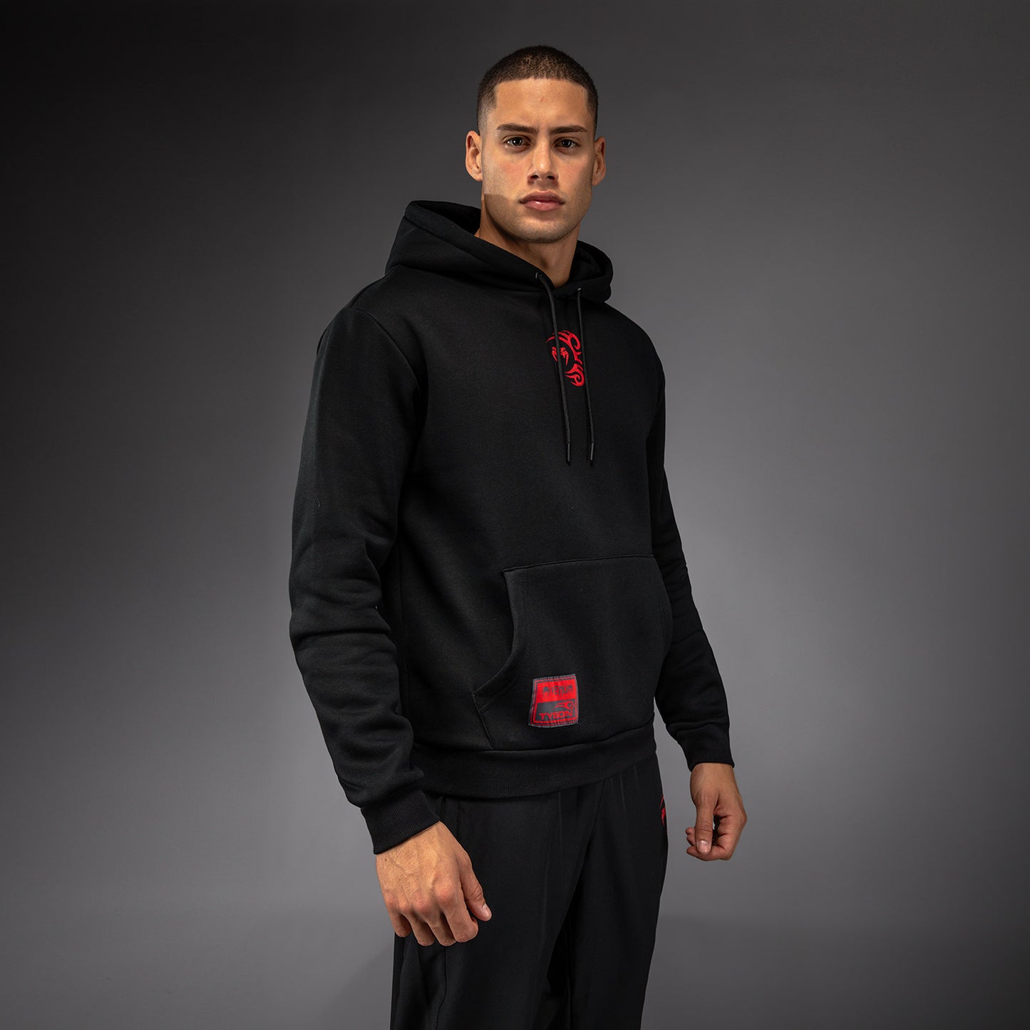 Sweat à capuche Venum x Mike Tyson Tiger - Noir Profond/Rouge Intense