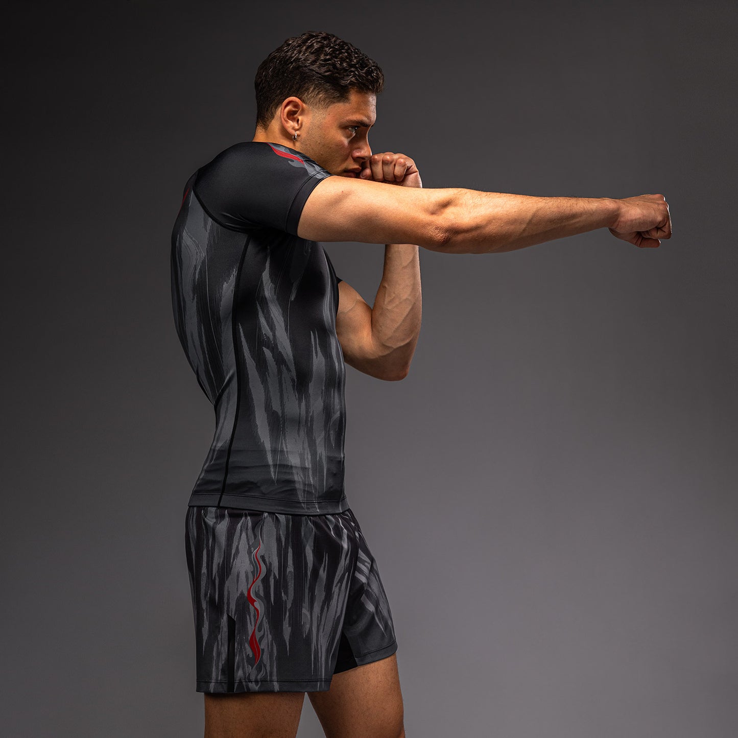 Rashguard à Manches Courtes Venum Demon - Noir/Gris