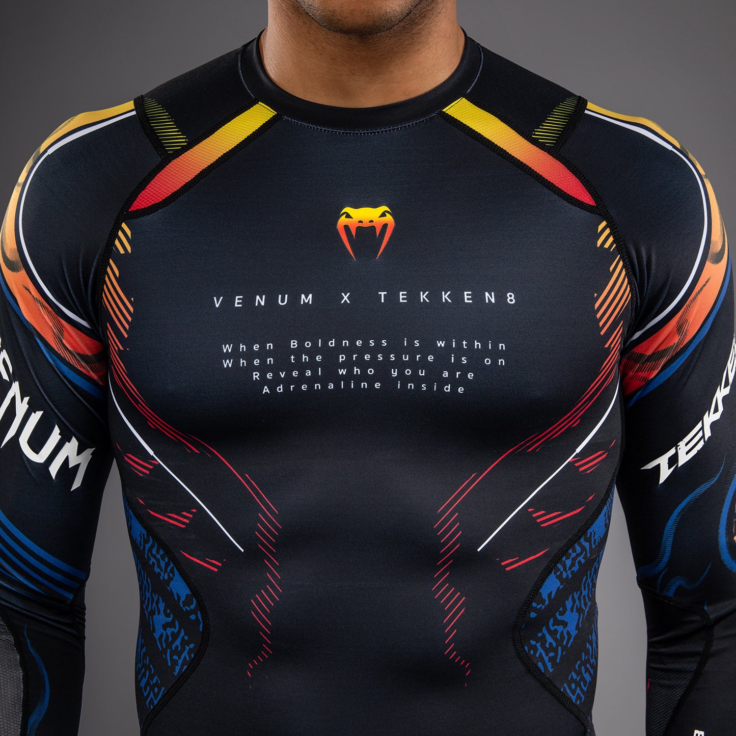 Rashguard à Manches Longues Yoshimitsu Venum x TEKKEN 8 - Noir/Orange - product-type_T-Shirts de Compression