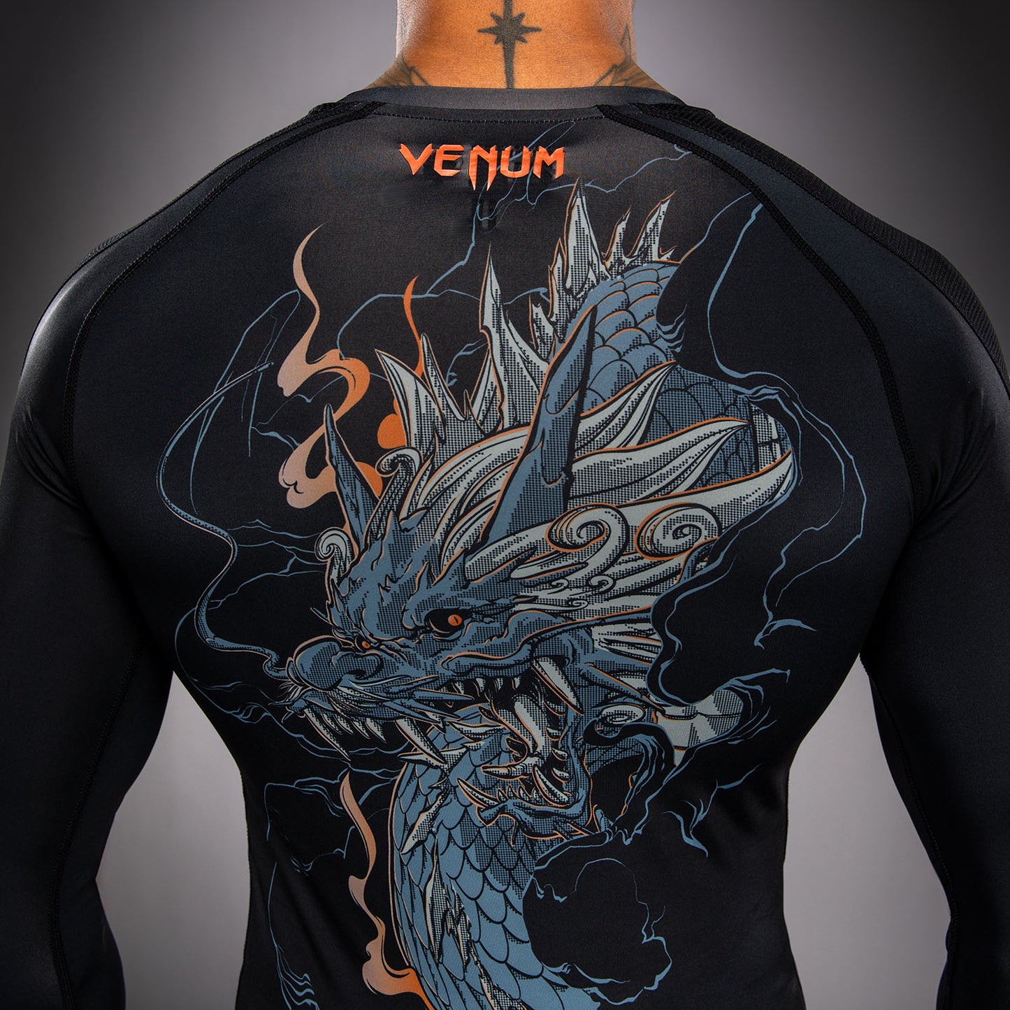 Rashguard à Manches Longues Venum Thunder Dragon – Noir/Gris/Cuivre - product-type_T-Shirts de Compression