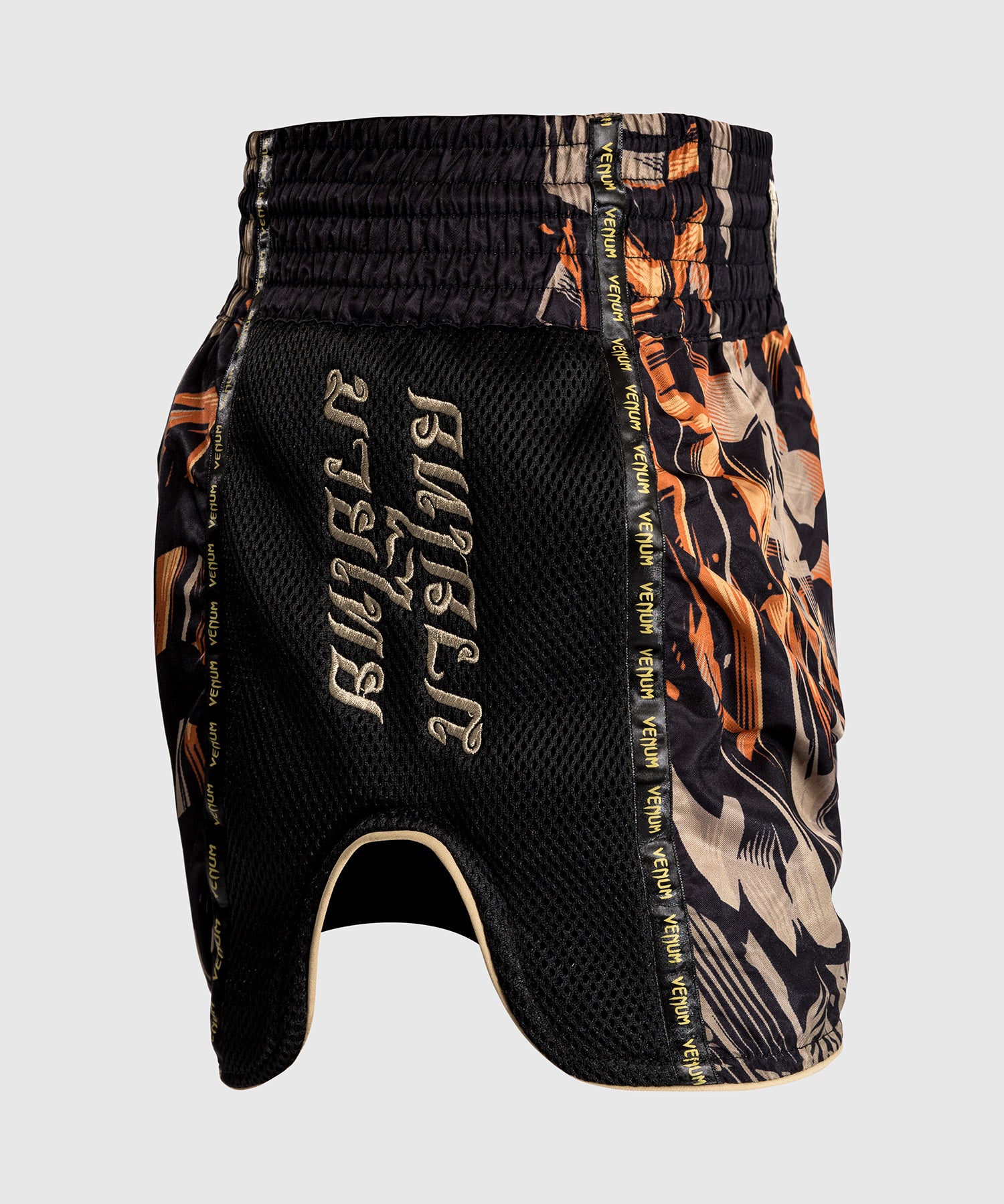 Short Muay Thai Venum Tiger pour Hommes - Noir/Orange Néon - product-type_Shorts de Muay Thai