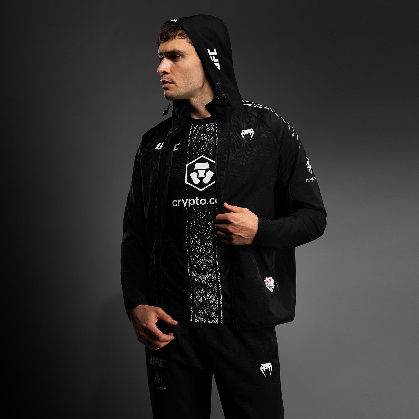 Sweat à capuche Walkout Homme Personnalisé UFC Zenith by Venum Authentic Fight Night - Noir