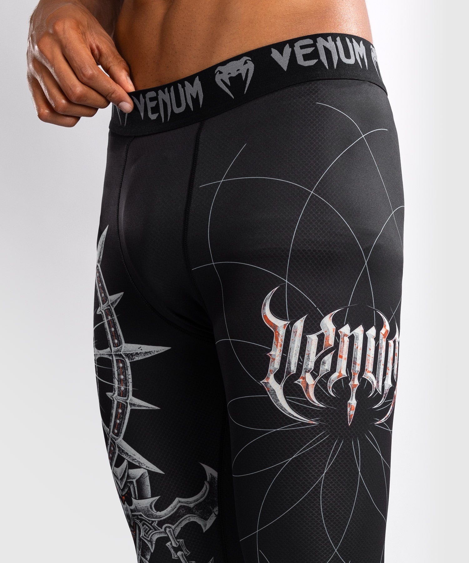 Pantalon de Compression pour Hommes Venum Gladiator 5.0 - Noir/Argent - product-type_Pantalons de Compression