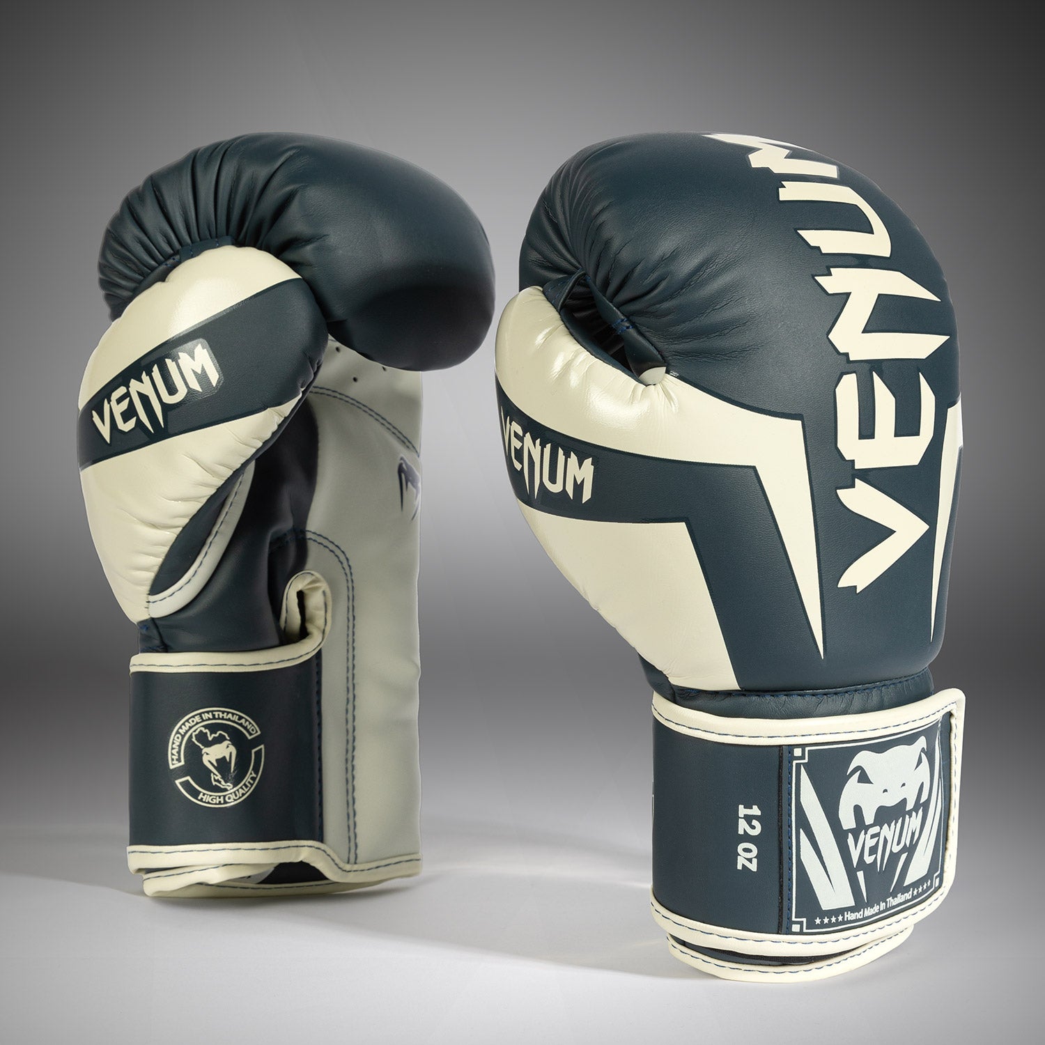 Gants de boxe Venum Elite - Blanc/Bleu Marine - product-type_Gants de boxe