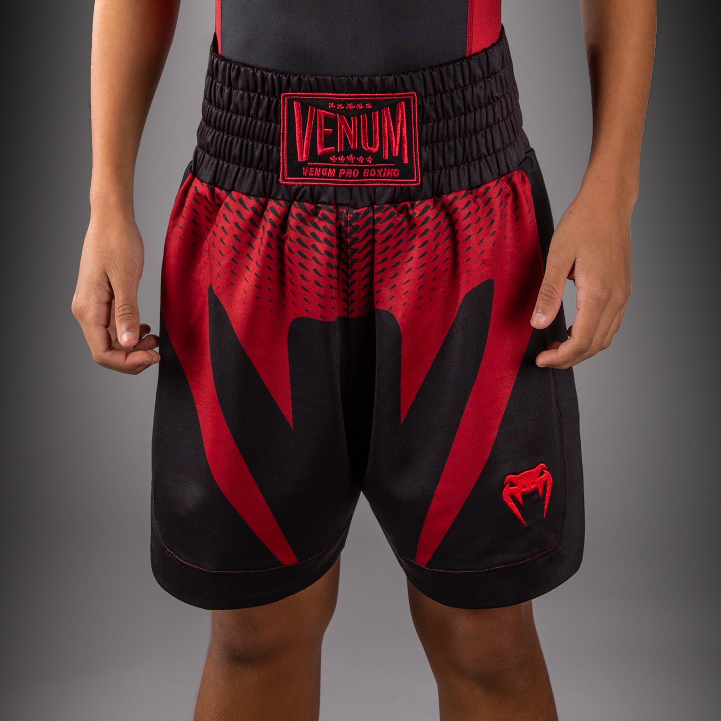 Short de Boxe Pour Enfant Venum Attack - Noir/Rouge